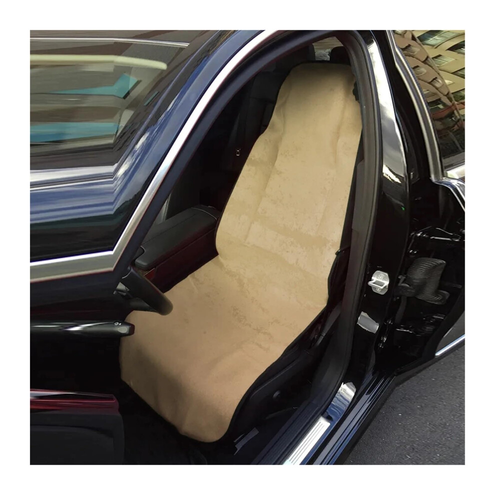 Car Seat Protector Universal Towel Cushion Sweat Proof Washable Pet Cover For All Seasons Vehicle Compatibility Beige 6038364195708