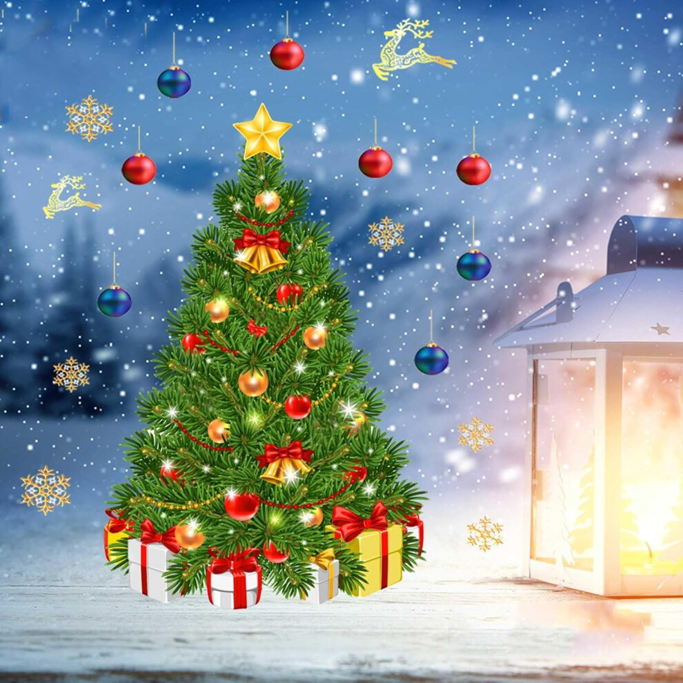 Christmas Decorations Clearance Christmas Snowflake Window Clings Stickers For Glass, Xmas Decals Decorations Holiday Snowflake Christmas Window