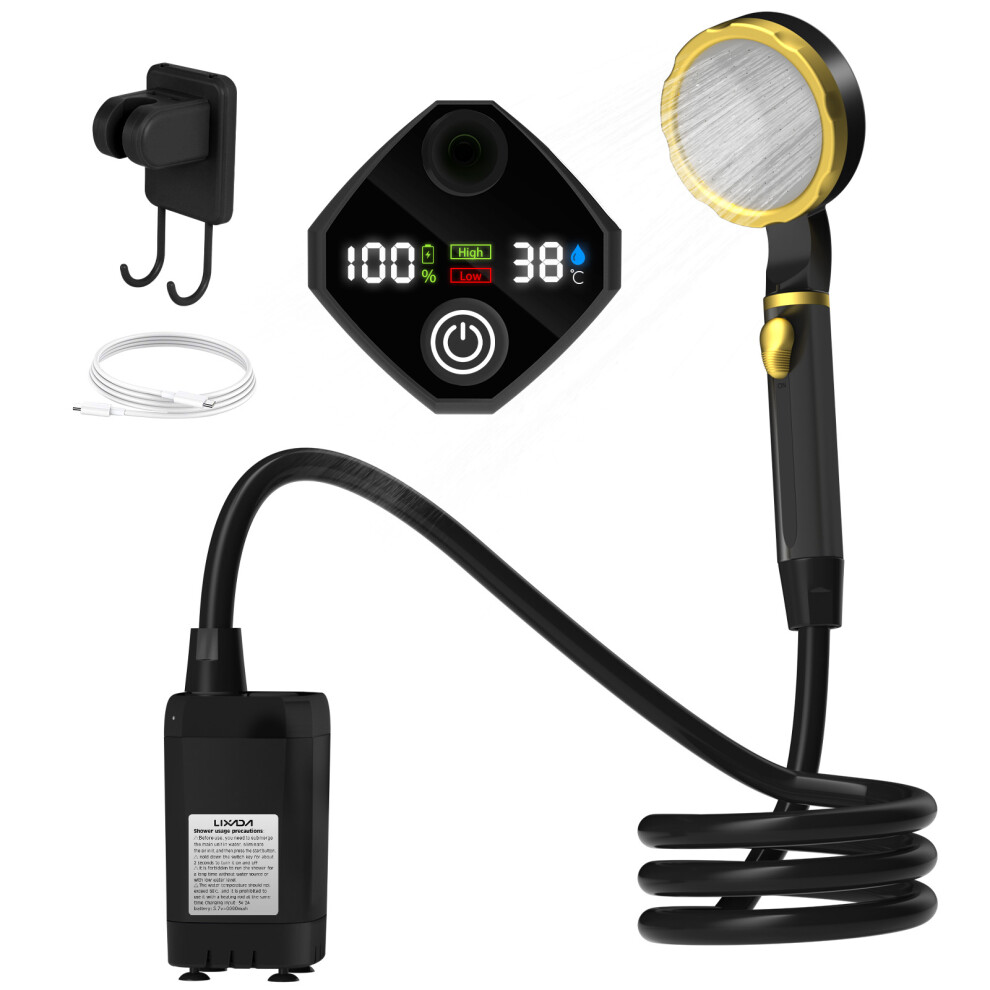 Portable Camping Shower Pump Kit with Digital Display â 6000mAh, 24x8cm-image-OPC-PKD2CQF-NEW