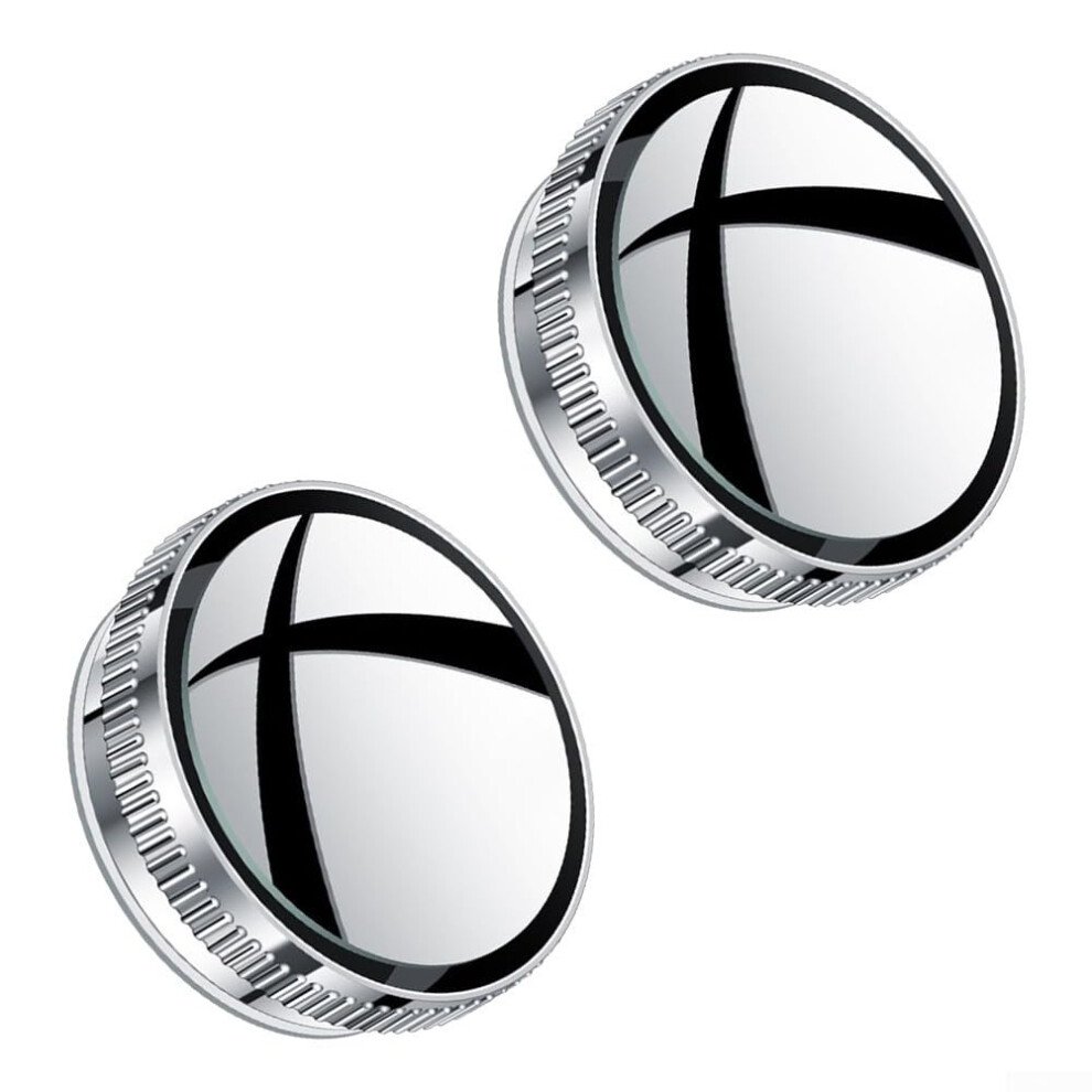 Car Rearview Blind Spot Mirrors 2Pc Set With Hd Lens For Enhanced 360 Degree Visibility, Color, Universal Fit Silver 6447073508073