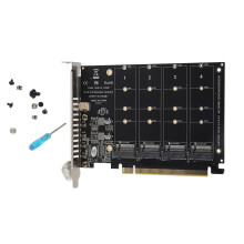 Adapter Card 4 Port M.2 NVMe SSD to PCIE X16 M Key