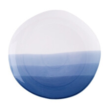 Ceramic Underglaze Color Gradient Saucer 10 Inch Blue for Tea Coffee Serving Home Decor