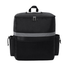 Backpack for Delivery - Insulated Pizza Delivery Bag for Bicycle - Hot/Cold Food Transport - Black, Durable & Spacious