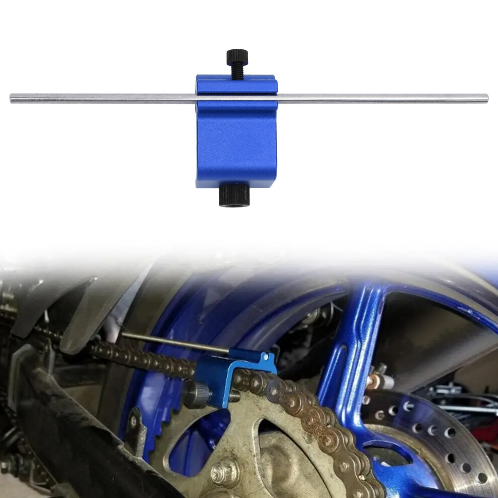 Motorcycle Chain Alignment Tool Aluminum Alloy Fast & Accurate For Atv Blue 5031347423424