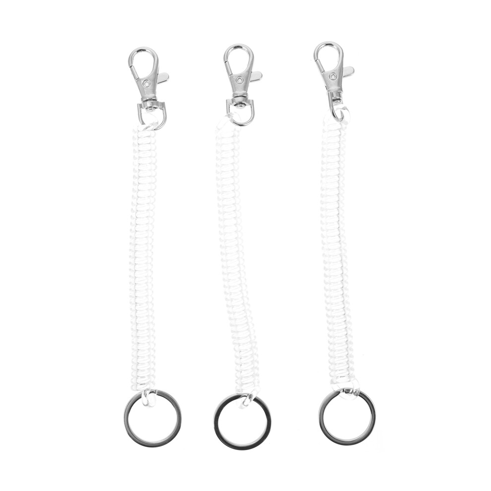 3St Uittrekbare Elastische Sleutelhanger Met Veer Voor Outdoor-image