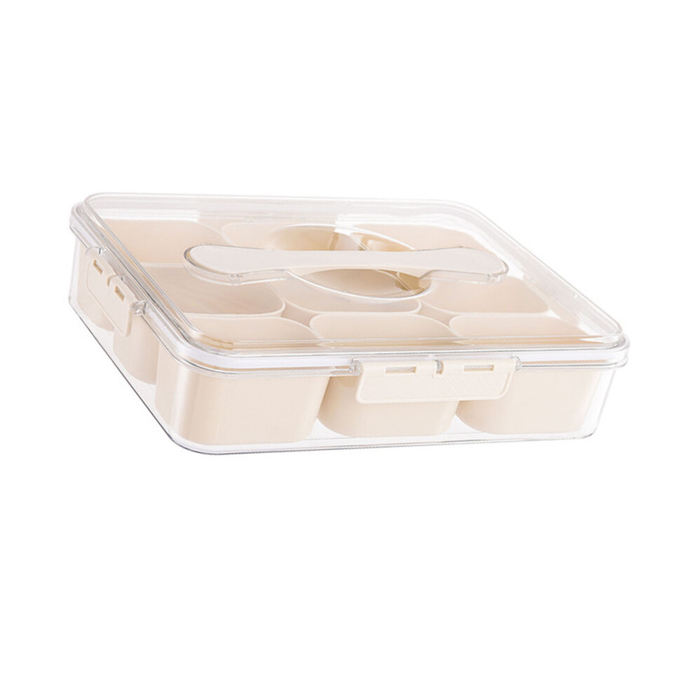 Divided Serving Tray with Lid 31x24x7cm Plastic Portable Snack Box