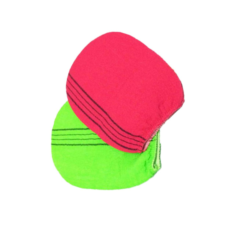 2pcs Exfoliating Bath Gloves for Body Scrub Deep Cleansing Rubbing Mitts Textured Rayon Unisex Shower Bath Random Color