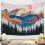 Forest Tree Shaped Sunset Wall Tapestry 95x73 6