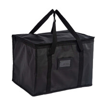 Insulated Pizza Delivery Bag 20"x15"x14" Black Pizza Warmer Bag for Hot Food Transport and Delivery