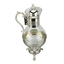 Juego de jarra de vidrio para café 35.5x16.5x14.5 cm plateado