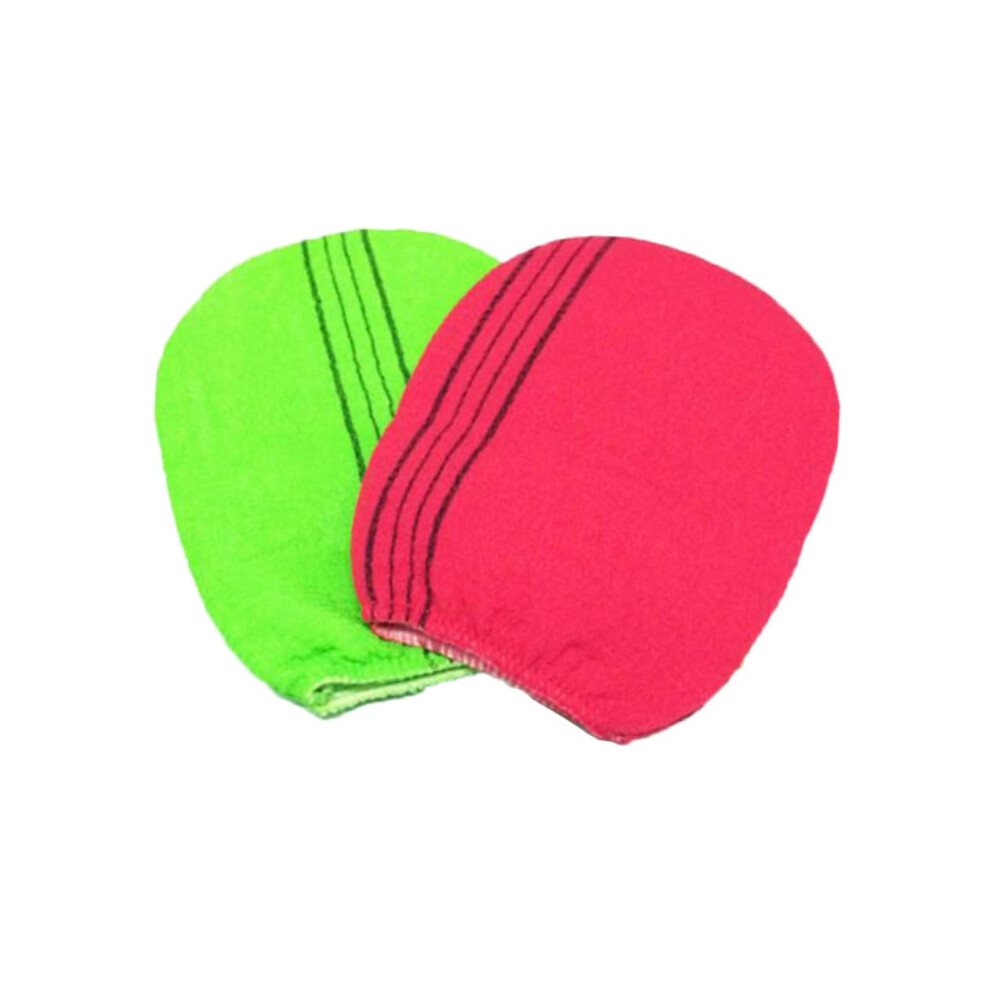 Exfoliating Bath Gloves - 2pcs Deep Cleansing Shower Mitts for Body Scrub, Unisex, Rich Foam, Random Colors