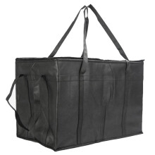Insulated Food Delivery Bag for Pizza and Groceries, Large Thermal Cooler Tote, Durable Waterproof Material, Black