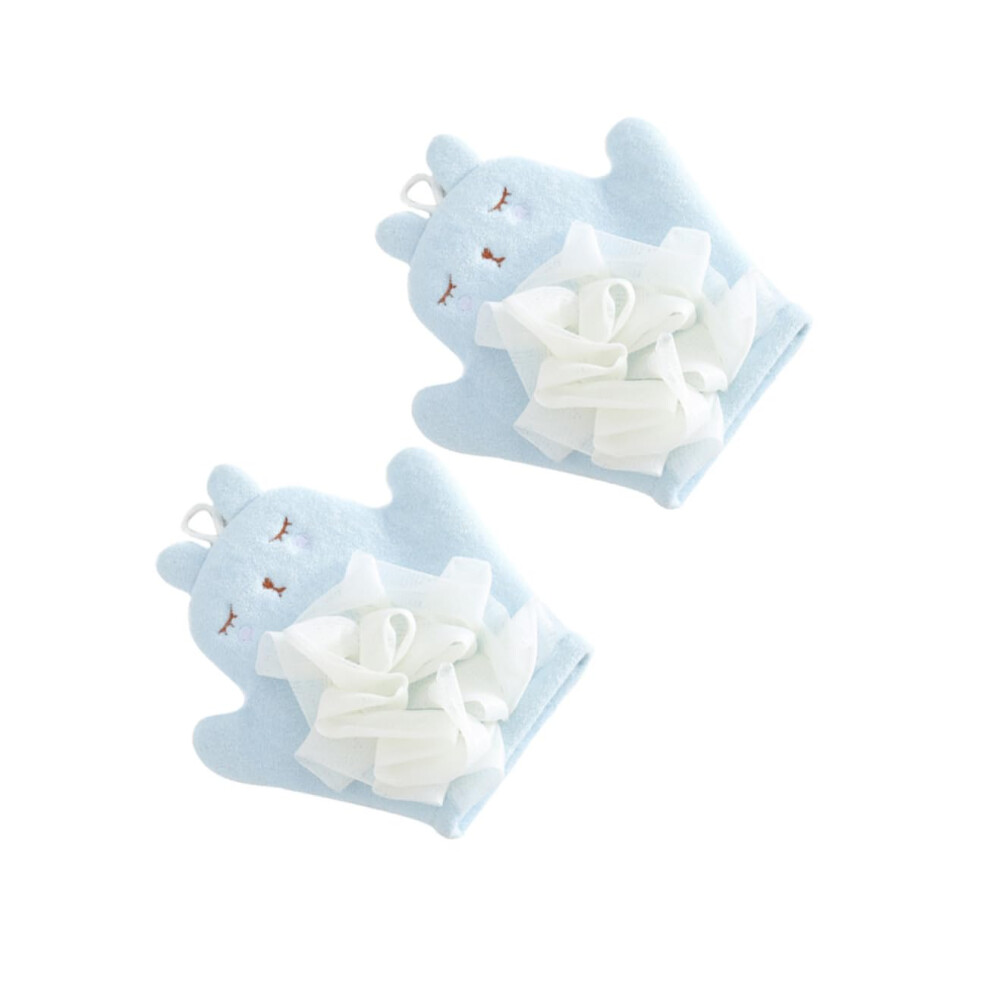 Exfoliating Bathing Gloves 2 Pcs with Textured Massage Surface for All Skin Types Gentle Shower Scrubbers