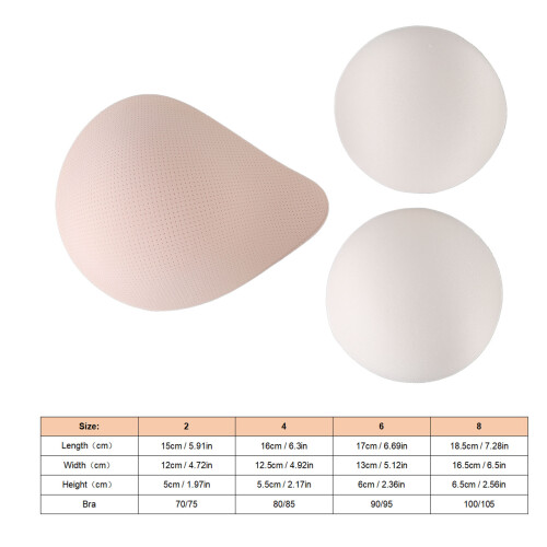 Spiral Ventilation Massage Sponge Prosthetic Boob Insert Pads 4 pcs 1
