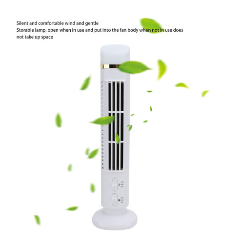 Multifunctional LED Tower Fan, Adjustable Speed, White, ABS Material 2
