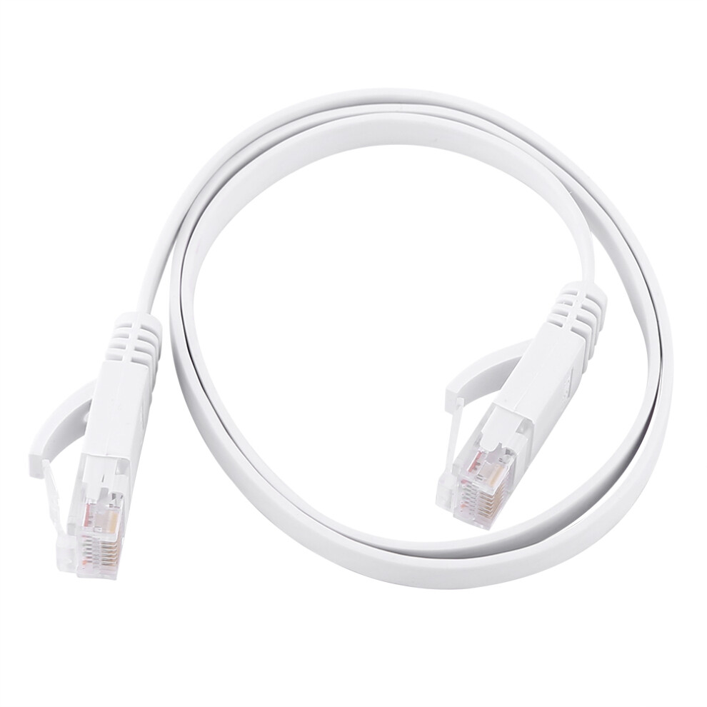 Rj45 Cat6 Ethernet Network Flat Lan Cable Utp White 8320539961835