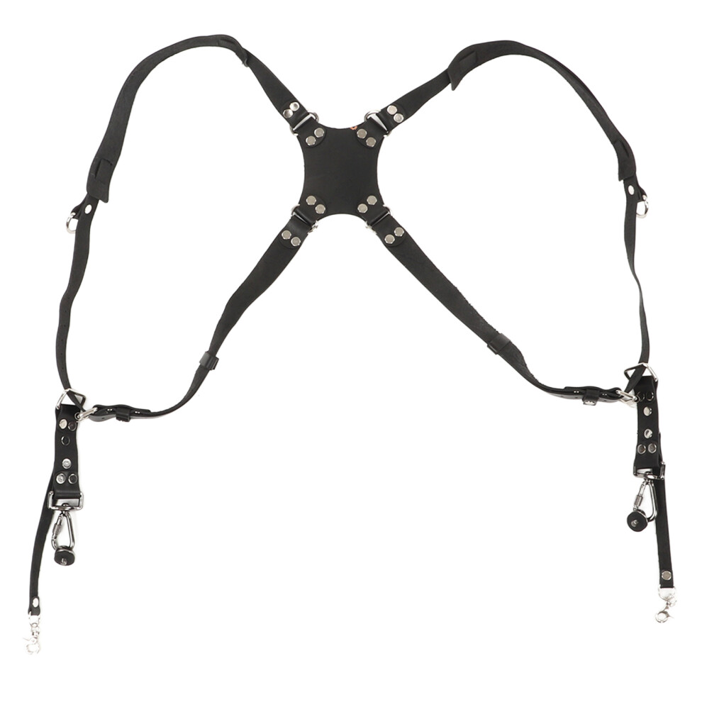 Camera Harness Strap Leather Double Shoulder Black 8320539961828