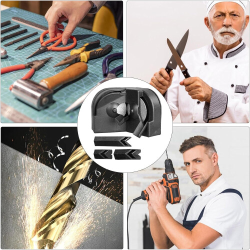 Drill Bit Sharpener | Ergonomic High Performance Grinding Machine Tool in Black/White for Industry Use 2