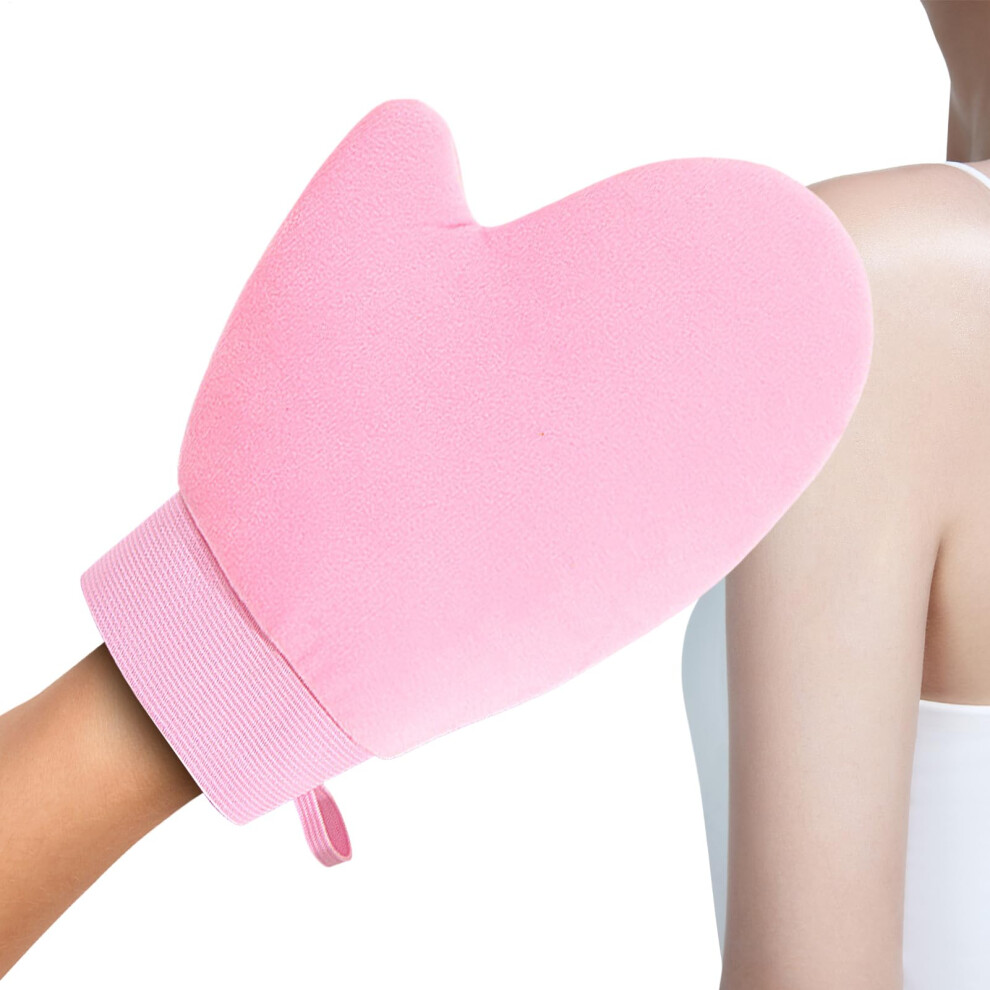 Pink Tanning Mitt | Sunless Tanner Applicator Glove For Sensitive Skin, Tanning Lotion Massage Mitt For Home Travel