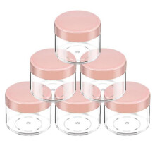 Beauticom 60 Grams/60 Ml (2 Oz) Round Clear Leak Proof Plastic Container Jars with Blue Lids for Tra