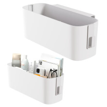 Bedside Storage Hanging Basket Organizer Caddy with 2 Detachable Hooks for Bunk Bed, White Fabric Pocket Holder for Books, Phones, and Toys