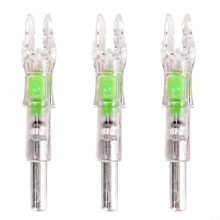 Automatic Light Up LED Arrow Nocks for 6.2mm Shaft Arrows, Green Color, Ideal for Hunting, Multi-Color Options Available