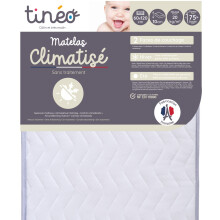 Colchão Climatizado TINEO 60x120x10cm - Colchão de Bebê - Climatizado - 1 Lado Verão - 1 Lado Inverno - Sem Tratamento - Fabricado na França