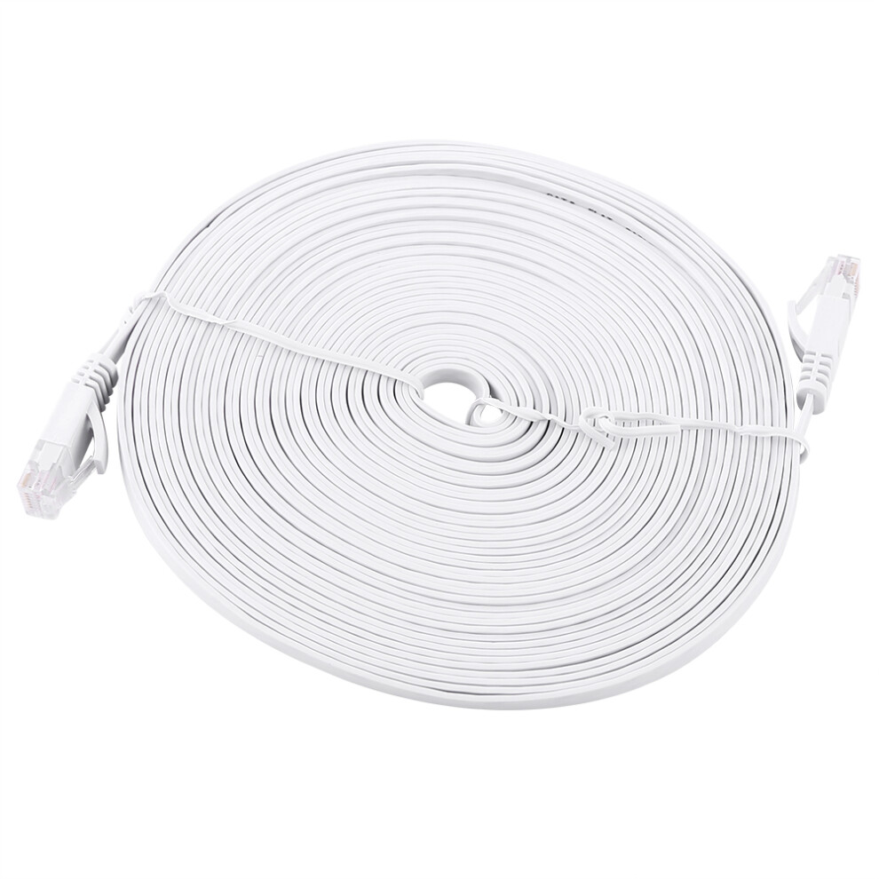 Rj45 Cat6 Ethernet Network Flat Lan Cable Utp White 8320539962818