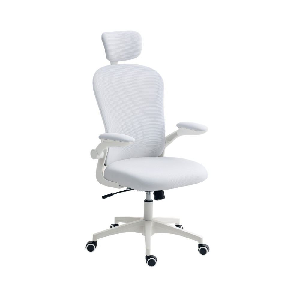 Ergonomic Office Chair with Mesh Back Lumbar Support & Headrest White Multi-Adjustable Height & Tilt Perfect for Workspace-image-OPC-PKD2WGW-NEW