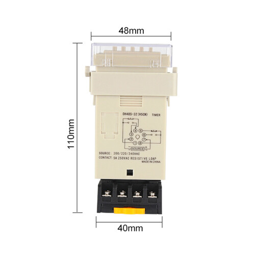 DH48S-2Z Digital Display Small Double Cycle Time Relay-12V 2