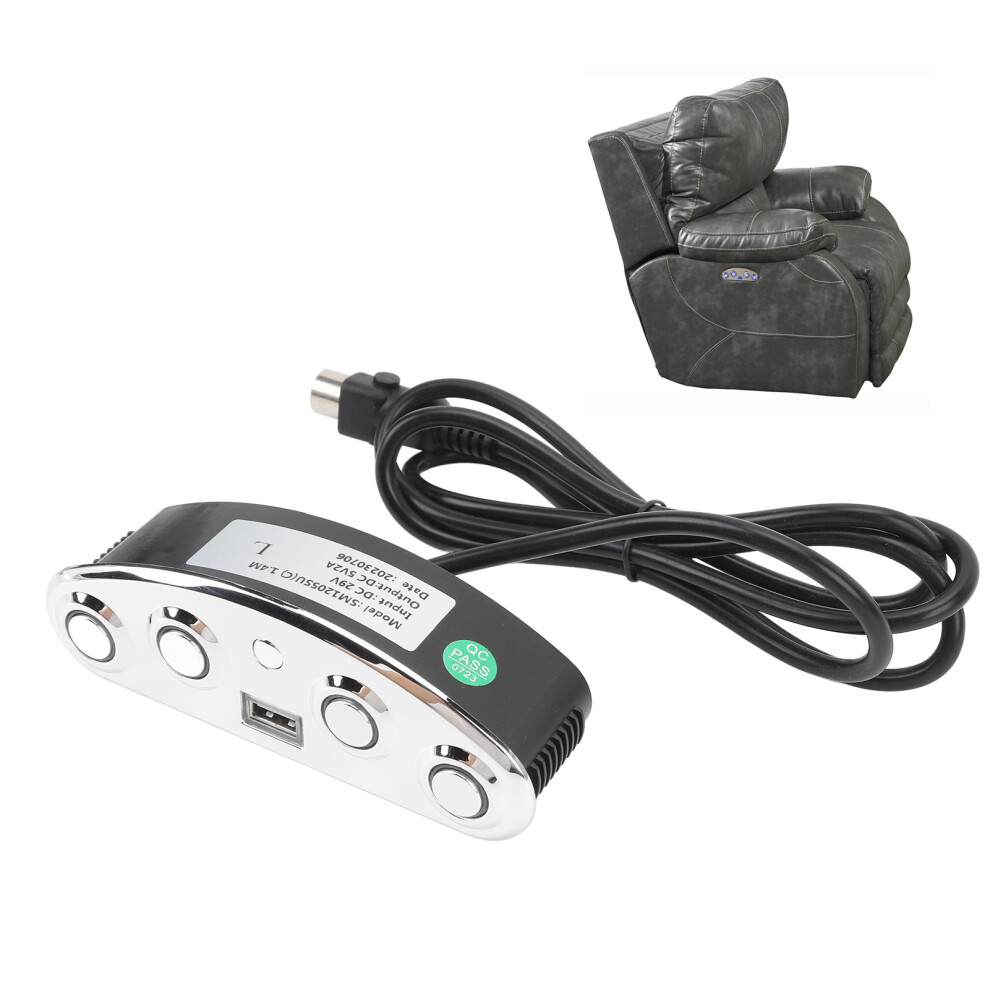 Power Recliner Hand Controller Abs 5 Pin Dc Dual Motor Switch For Sofa 3261347500173