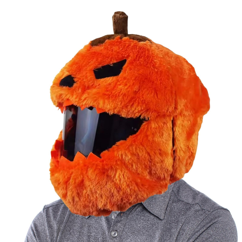 Pumpkin Themed Helmet Covers For Halloween - Elastic Helmet Accessory, Funny Pumpkin Design, Fits Most Helmets 6447073510953