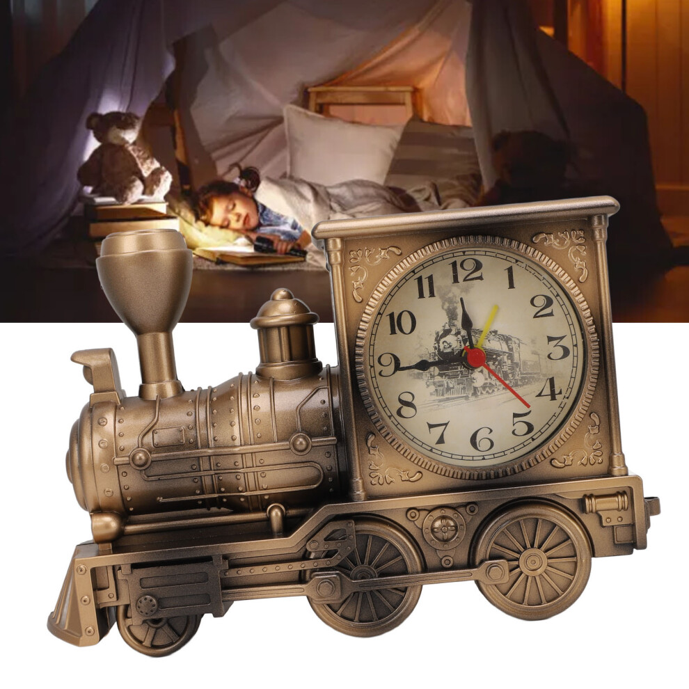Vintage Retro Train Style Alarm Clock, ABS, AA Battery Powered