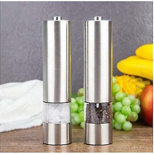 Electric Salt And Pepper Mill Set, Stainless Steel Adjustable 2
