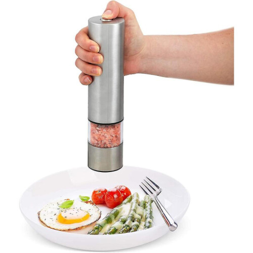Electric Salt And Pepper Mill Set, Stainless Steel Adjustable