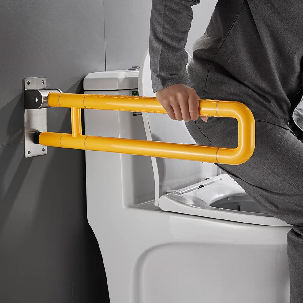 Yellow Toilet Frame Bathroom Grab Handles Safety Rail 80Cm Standard Rail Aid For Elderly And Disabled Support