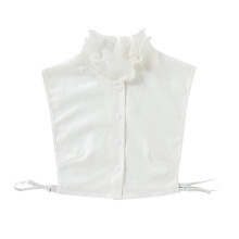 1St Elegante Wit Gerimpelde Nepkraag Van Chiffon Voor Meisjes