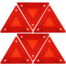 6St Rood Plastic Driehoek Reflectoren Voor Auto Veiligheidsbord