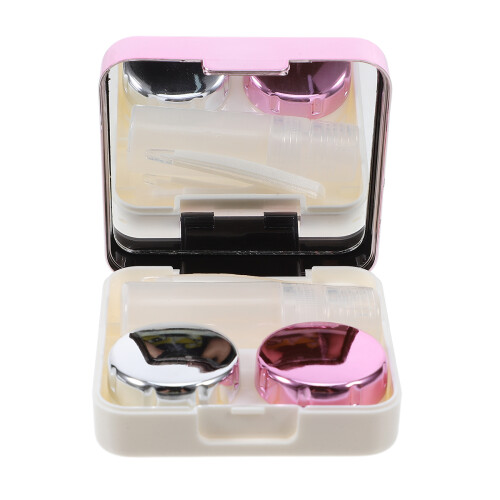 Mini Travel Simple Contact Lens Case Box Container Holder (Rose Red) 2