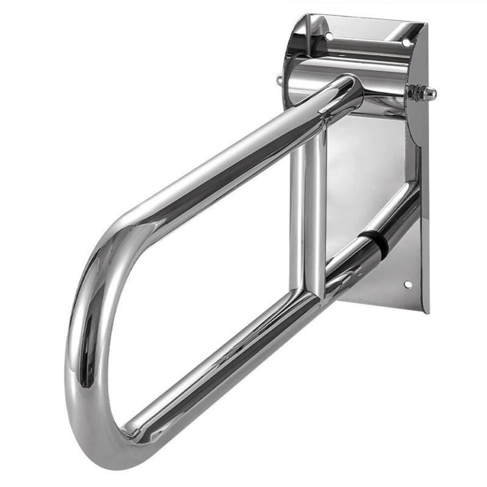 Silver Shower Grab Bar U-Shaped Foldable Toilet Handrail 26*70Cm Wall Mounted Safety Support For Elderly And Pregnant