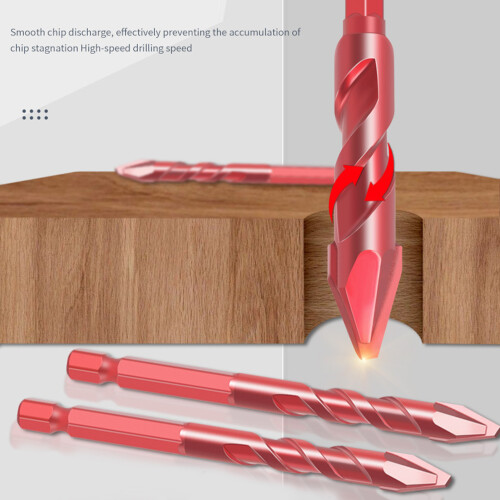 5 Pcs Eccentric Drill Bit Set 6-12mm Hex Shank for Glass, Tile, Concrete 2