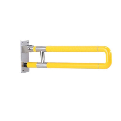 Yellow Grab Rails Bathroom Grab Rail Handrails U-Shaped 304 Stainless Steel Folding Grab ...