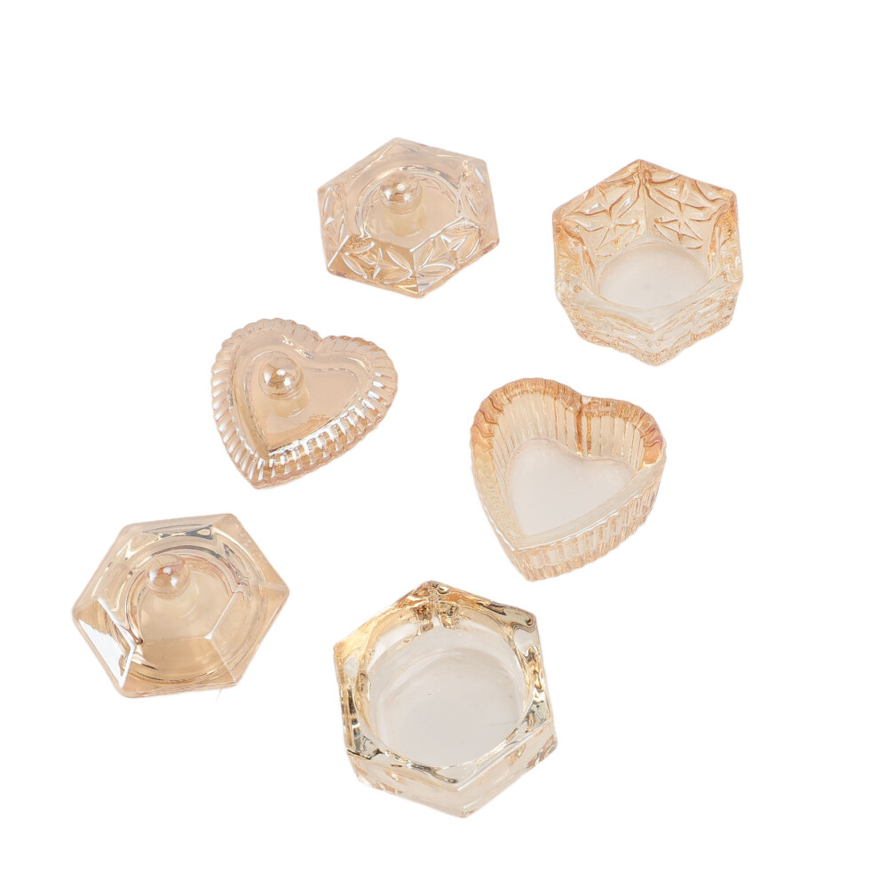 Champagne 3pcs Glass Nail Dappen Dish Set for Acrylic Liquid Powder