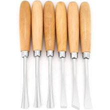 6 Wood Carving Scissors 45 Polished Chiseled Steel Wood Handle Professional Hand Scissors Set for