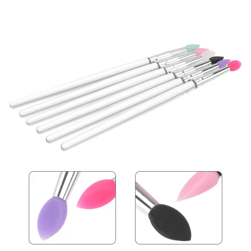 6 Stuks Oogschaduwborstel Silicagel Make-Up Schuimborstel 2
