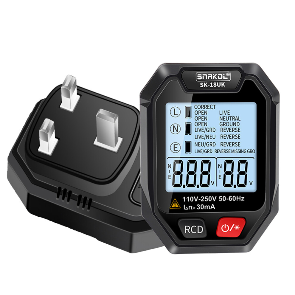 Handheld Socket Tester With Lcd & Voice - Auto Shutdown, 220V Rcd Leakage Detector 9421347533609