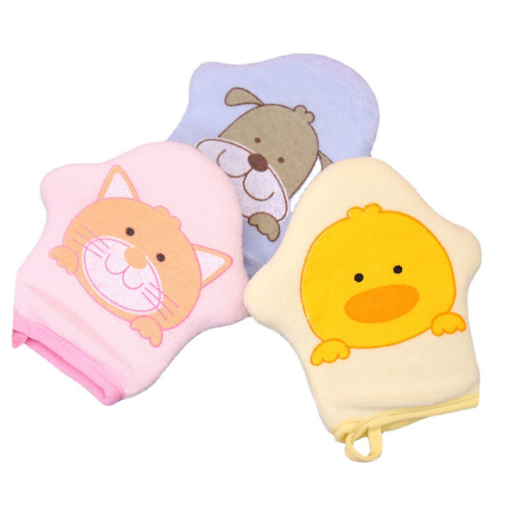 4pcs Cartoon Natural Bath Sponges for Boys and Girls, Exfoliating Travel Bath Gloves, Soft and Durable Bath Accessories
