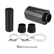 Car Snorkel Kit 76mm 3" Universal Cold Air Intake Carbon Fiber Induction Filter Box with Aluminum Intake Hose Pipe