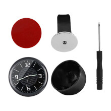 1Set Compacte Zwarte Auto Klok Metaal Decoratie Universeel Interieur