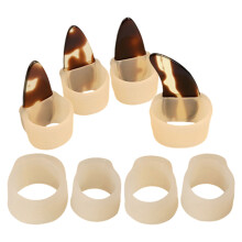 1Set Beige Silicone Guzheng Nagelbeschermers Herbruikbaar Comfortabel